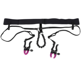 Трусики с зажимами для половых губ и бусинками Orion